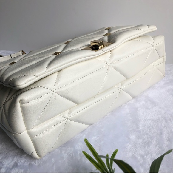 INC International Concepts Ajae Quilted Studded Crossbody Bag, Vanilla,  NWT - Picture 3 of 8